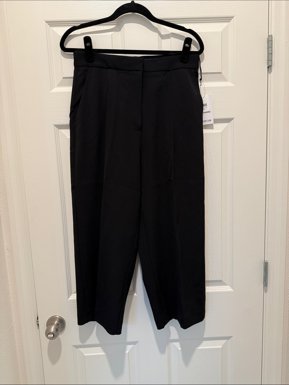 Stella McCartney Black Cropped Wide-Leg Pants size 40